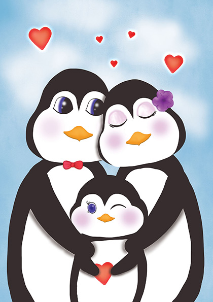 penguin family